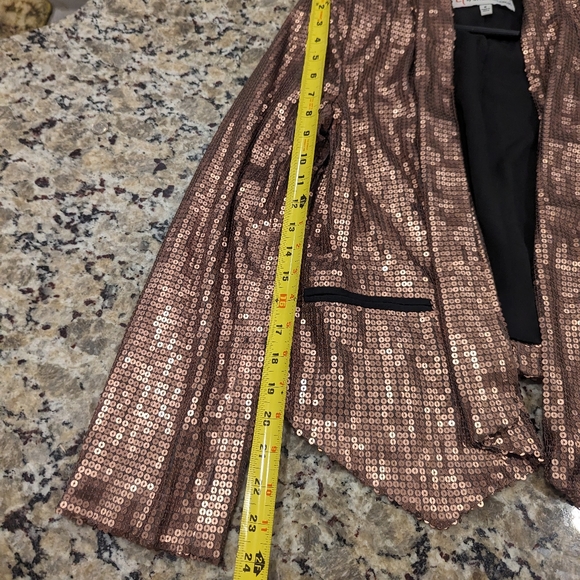 G by guilana mauve rose sequin blazer M - Picture 3 of 4